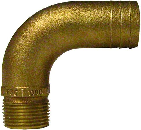GROCO 3/4 NPT x 1 ID برونزي كامل التدفق 90 درجة أنبوب الكوع إلى تركيب الخرطوم in Saudi Arabia
