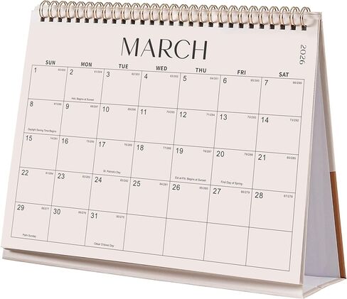 2026 Desk Calendar, January 2026 - December 2026, 10" x 8.3" Calendar Desk, 12 Months Standing Flip 2026 Desktop Calendar, Kraft in Saudi Arabia