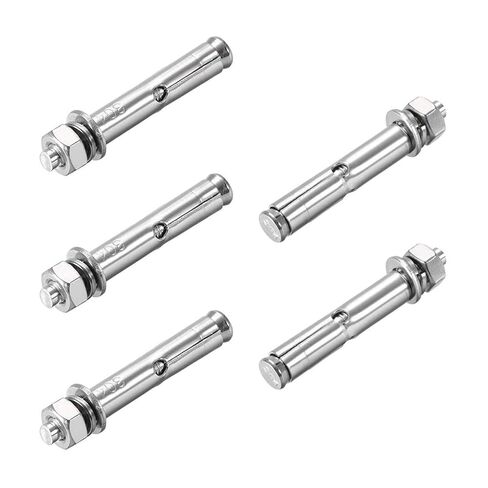 5 Pcs M6 x 60mm 304 Stainless Steel Expansion Bolt External Hex Expansion Screw Bolt Sleeve Anchor，Pool Safety Cover Expansion Bolts，for Concrete in Saudi Arabia