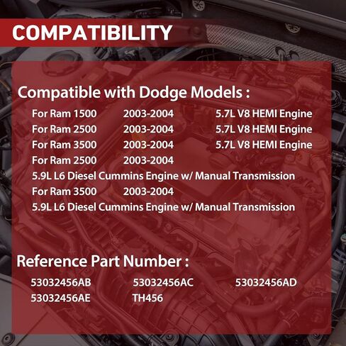 تطبيقات مستشعر موضع دواسة الوقود المتوافقة مع 2003-2004 دودج رام 1500 2500 3500 5.7L HEMI و5.9L Cummins يستبدل 53032456AE 53032456AC 53032455AD in Kuwait