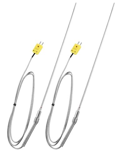 TL1918SL K-Type Thermocouple Probe، استبدال مستشعر درجة الحرارة عالي الدقة، مسبار من الفولاذ المقاوم للصدأ مقاس 12 بوصة × 0.13 بوصة مع كابل مضفر 40 بوصة، نطاق -40 درجة فهرنهايت إلى 1100 درجة فهرنهايت، عبوتان in Kuwait