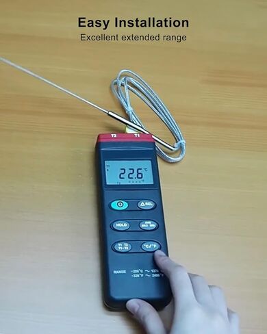 TL1918SL K-Type Thermocouple Probe، استبدال مستشعر درجة الحرارة عالي الدقة، مسبار من الفولاذ المقاوم للصدأ مقاس 12 بوصة × 0.13 بوصة مع كابل مضفر 40 بوصة، نطاق -40 درجة فهرنهايت إلى 1100 درجة فهرنهايت، عبوتان in Kuwait