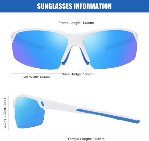 نظارات شمسية مستقطبة من SKYWAY للرجال والنساء، نظارات شمسية رياضية ملتفة خفيفة الوزن بإطار TR90 حماية من الأشعة فوق البنفسجية 400 in Kuwait