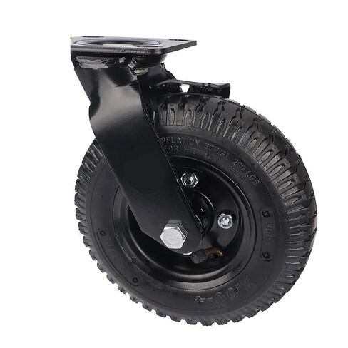 1 piece Heavy Duty 8 inch Pneumatic Rubber Wheel Side Brake air Hotel Luggage Trolley Caster in Saudi Arabia