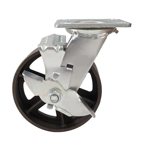 1 piece 6-inch Pig Iron Side Brake Movable Wheel Logistics Tool handling Turnover Vehicle in Saudi Arabia