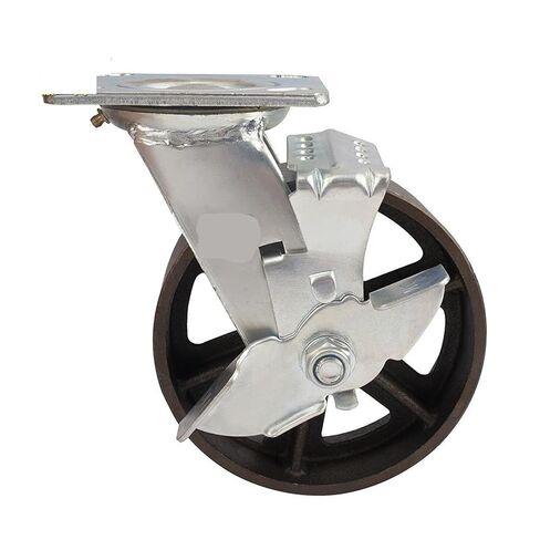 1 piece 6-inch Pig Iron Side Brake Movable Wheel Logistics Tool handling Turnover Vehicle in Saudi Arabia