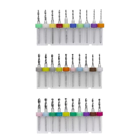 30Pcs Tungsten Carbide Micro Drill Bit Set – 3 Sets of Spiral Flute PCB CNC Router Bits for Circuit Boards, Jewelry, Amber, and Stone Engraving – 0.1–3.0mm (1.1-3.0mm) in Saudi Arabia