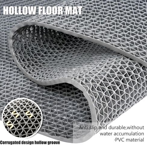 LITA الصرف عدم الانزلاق الحصير الأرضيات حمام سباحة حمام حصيرة مكافحة التعب PVC حصيرة الثقيلة التجارية المضادة للانزلاق الحصير الكلمة للشرفة في الهواء الطلق المرآب مطعم ساونا سبا (رمادي، 3FTX8FT) in Kuwait