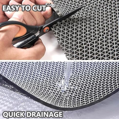 LITA الصرف عدم الانزلاق الحصير الأرضيات حمام سباحة حمام حصيرة مكافحة التعب PVC حصيرة الثقيلة التجارية المضادة للانزلاق الحصير الكلمة للشرفة في الهواء الطلق المرآب مطعم ساونا سبا (رمادي، 3FTX8FT) in Kuwait