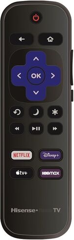 استبدال OEM صوت التحكم عن بُعد متوافق مع جميع أجهزة تلفزيون Hisense Roku TV Smart 4K 【ليس لـ Roku Stick و Roku Box】 (Netflix/Disney Plus/Apple TV+/HBO Max) ث/صوت التحكم in Kuwait