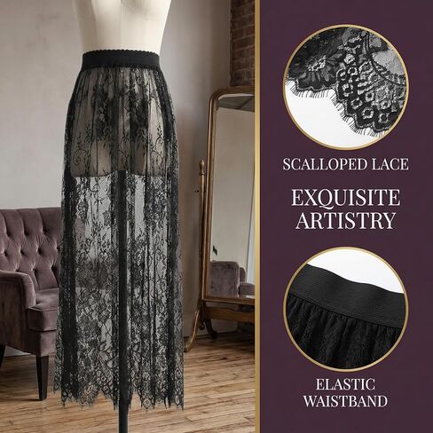 Tulle Mini Skirts Ladies 2 Length Long Tulle Skirt Elastic High Waist Womens Skirt (XL(50-57kg),80CM Black) in Saudi Arabia