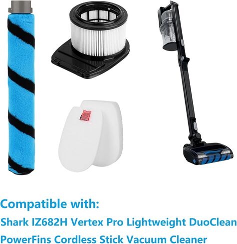ملحقات فرشاة فلتر HEPA المتوافقة مع Shark IZ682H Vertex Pro خفيفة الوزن Duo Clean PowerFins قطع غيار المكنسة الكهربائية اللاسلكية XFFKIZ600 XHFIZ500 in Kuwait