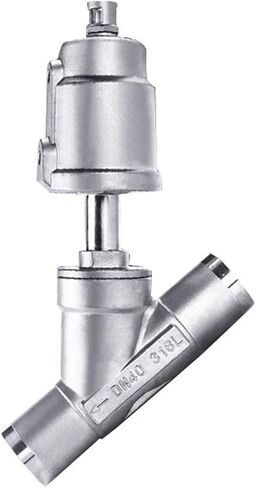 DN50 Stainless Steel Pneumatic Welding Angle Seat Valve with Stainless Steel Actuator(Normally Open,Single Acting) in Saudi Arabia