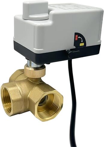 DN15-DN50 3 Way Brass Motorized Ball Valve 3-Wire 2-Control Electric Actuators With Manual Switch 220V 12V 24V 1Pcs(DN32,220VAC_L TYPE) in Saudi Arabia