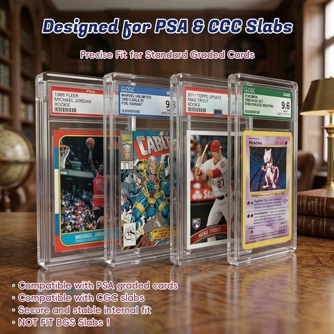 حافظة عرض لوح PSA - حافظة عرض بطاقات متدرجة من الأكريليك بسمك 1 بوصة مع غطاء مغناطيسي، واقي لوح شفاف متوافق مع PSA وCGC، حافظة لوح البطاقات للبطاقات المتدرجة in Kuwait