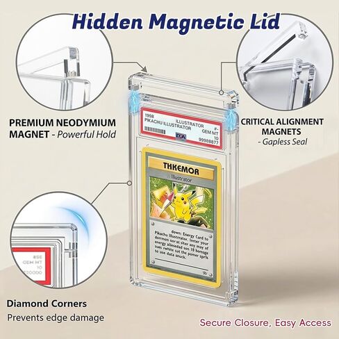حافظة عرض لوح PSA - حافظة عرض بطاقات متدرجة من الأكريليك بسمك 1 بوصة مع غطاء مغناطيسي، واقي لوح شفاف متوافق مع PSA وCGC، حافظة لوح البطاقات للبطاقات المتدرجة in Kuwait
