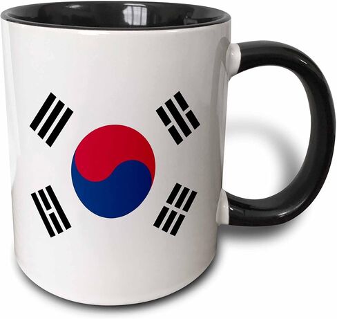 3dRose Flag of South Korea Mug, 11 oz, Black in Saudi Arabia