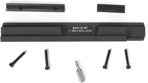 EGW HD CZ457 Picatinny Rail Scope Mount - 0MOA، ماكينة CNC 7075‑T6 ألومنيوم، أسود غير لامع، صنع في الولايات المتحدة الأمريكية، يتضمن أجهزة التركيب. المشبك على قاعدة لتتوافق 11MM in Kuwait