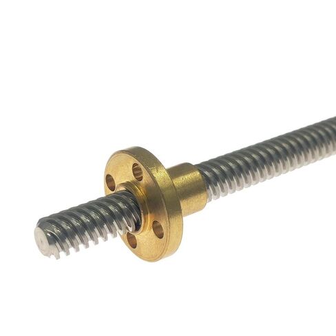T8 Screw, 2mm Pitch, 8mm Lead, 304 Steel, 150mm-500mm Length, with Brass nut(450mm) in Saudi Arabia