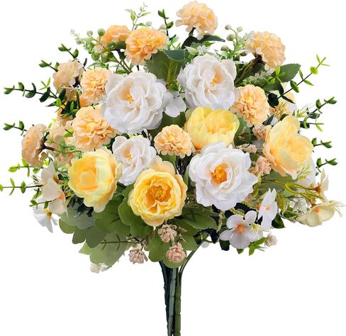 Artificial Flowers Silk Rose Peony Bouquets Red Pink Faux Flowers Spring Floral Arrangements for Home Wedding Bride Table Centerpiece Valentine's Day Decor in Kuwait