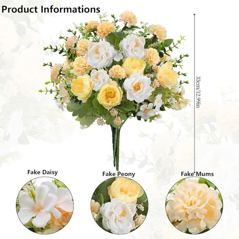 Artificial Flowers Silk Rose Peony Bouquets Red Pink Faux Flowers Spring Floral Arrangements for Home Wedding Bride Table Centerpiece Valentine's Day Decor in Kuwait