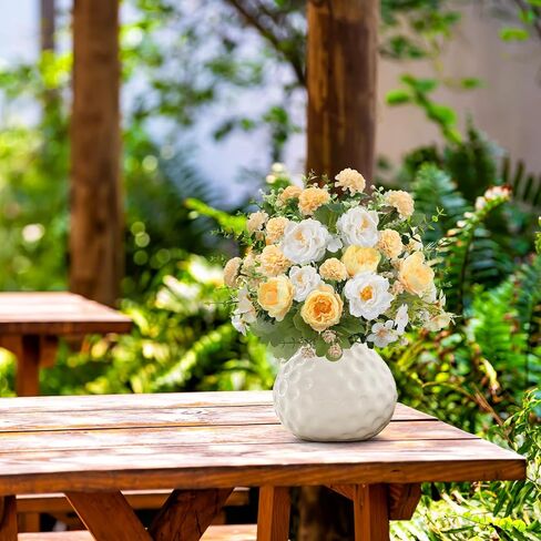 Artificial Flowers Silk Rose Peony Bouquets Red Pink Faux Flowers Spring Floral Arrangements for Home Wedding Bride Table Centerpiece Valentine's Day Decor in Kuwait