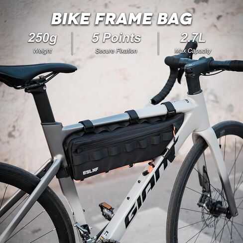 Bike Frame Bag Bicycle Bag for MTB Road Bike, Bike Triangle Bag, 2.7L Large Capacity Cycling Bag, Water-resistant Fabric, Universal Fit MTB, Road Bike, E-bike, Bike Accessories in Kuwait
