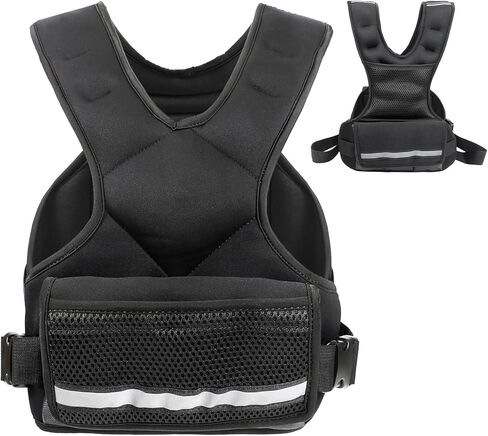 Weighted Vest Men & Women, 5lb/10 lb Adjustable Weighted Vest with Reflective Stripe, for Workout, Strength Training, Running, Fitness, Muscle Building, Weight Loss,Weightlifting in Saudi Arabia