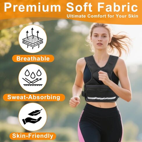 Weighted Vest Men & Women, 5lb/10 lb Adjustable Weighted Vest with Reflective Stripe, for Workout, Strength Training, Running, Fitness, Muscle Building, Weight Loss,Weightlifting in Saudi Arabia
