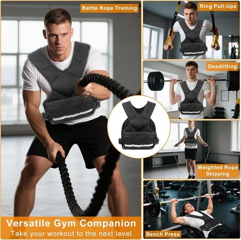 Weighted Vest Men & Women, 5lb/10 lb Adjustable Weighted Vest with Reflective Stripe, for Workout, Strength Training, Running, Fitness, Muscle Building, Weight Loss,Weightlifting in Saudi Arabia
