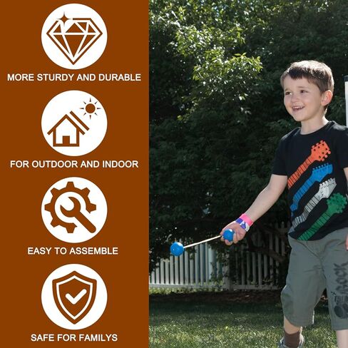 Ladder Toss Game Set, 2 Pack Ladder Ball Rack with 6 Bolas, Portable Outdoor Games Set are Suitable for Backyards, Lawns, Beaches, Camping, Game Parties with Family Friends, 24''L X 29.5''W X 37''H in Kuwait