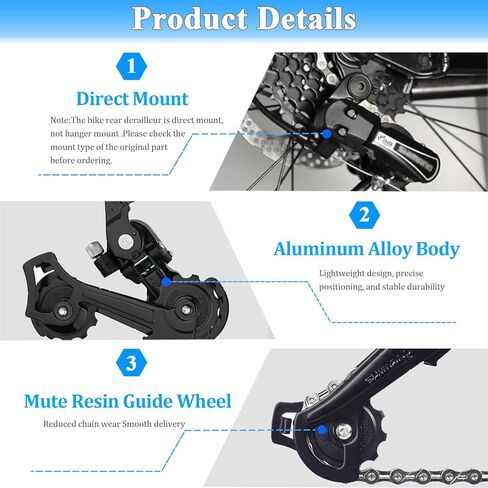 RD-TY21B 6/7 Speed Rear Derailleur - Direct/Hanger Mount for Mountain, Tricycle, Commuter, Cruiser Bikes in Saudi Arabia