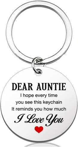 Aunt Gifts from Niece Nephew, Auntie Puzzle Keychain Birthday Mothers Day Christmas Gifts for Aunts Aunties, Best Aunt Ever Gift - Black in Saudi Arabia