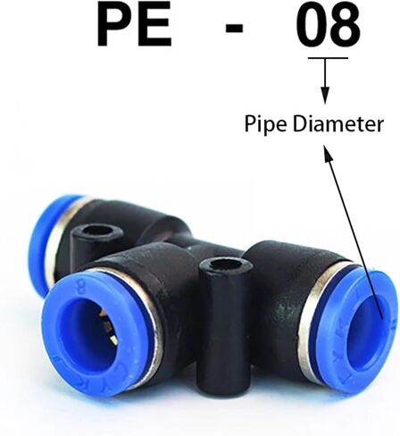 1Pcs PE Air Connectors Hose Connection Air Fitting 3Way Quick Coupling Pneumatic Fittings 4/6/8/10/12/14/16Mm(PE6) in Kuwait