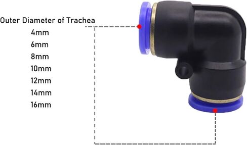10PCS Pneumatic Fitting Pressure Regulator Pipe Throttle Valve Compressor Accessories PV 4mm 6mm 8mm 10mm 12mm 14mm 16mm(PV4) in Kuwait