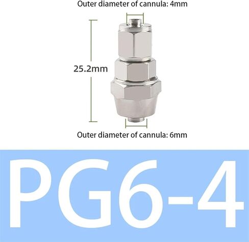 30Pcs Pneumatic Fittings Straight Through Copper Nickel Plating Quick Connector PG6-4 8-6 12-6 12-10mm(PG6-4) in Kuwait