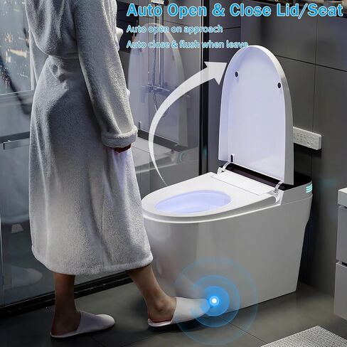 TOTTE Smart Toilet with Bidet, Hands-Free with Auto Open/Close Lid & Self-Cleaning Bowl | Adaptive Warm Water Wash & Heated Seat, Built-in Aroma, One-Piece Elongated Design in Saudi Arabia