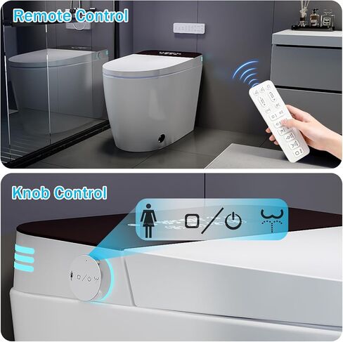 TOTTE Smart Toilet with Bidet, Hands-Free with Auto Open/Close Lid & Self-Cleaning Bowl | Adaptive Warm Water Wash & Heated Seat, Built-in Aroma, One-Piece Elongated Design in Saudi Arabia