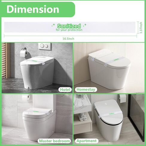 Toilet Seat Bands,Printed Toilet Seat Strips,Deepuse in Hospitals, Hotels and Motels16.5 Long x 1.37" Wide Box of 500 (Green) in Saudi Arabia