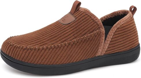 LeIsfIt Men's Slippers Wide Memory Foam House Shoes Moccasin Slip-On Cozy Loafer Slippers for Indoor & Outdoor in Saudi Arabia