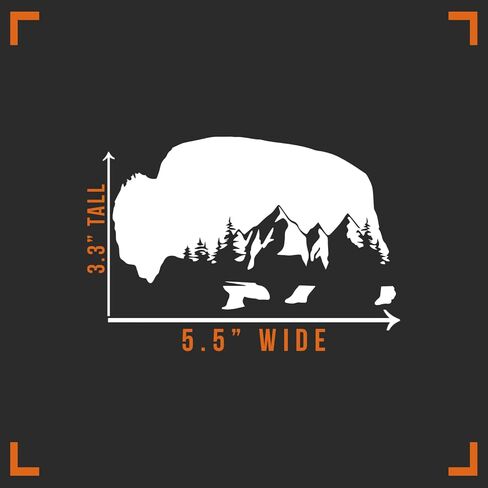Buffalo Mountains Decal Vinyl Sticker Auto Car Truck Wall Laptop | White | 5.5" x 3" in Saudi Arabia