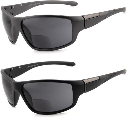 HIYANJN نظارة شمسية للقراءة ثنائية البؤرة للرجال في الهواء الطلق، أزياء رياضية خفيفة الوزن بإطار كامل للحماية من الأشعة فوق البنفسجية in Kuwait