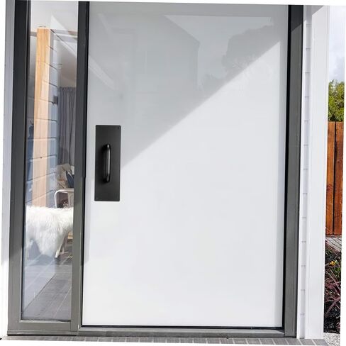 POPETPOP Stainless Steel Commercial Door Pull Handle with Screws Sliding Push Pull Plate for Barn Fire and Attic Doors Matte Black Finish Wide Base for Stability and High Load Bearing in Saudi Arabia