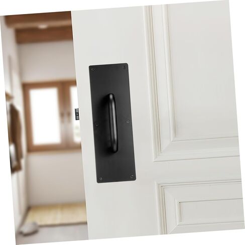 POPETPOP Stainless Steel Commercial Door Pull Handle with Screws Sliding Push Pull Plate for Barn Fire and Attic Doors Matte Black Finish Wide Base for Stability and High Load Bearing in Saudi Arabia