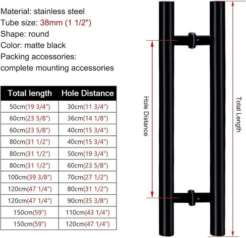 Sliding Barn Door Handle Two-Sided Push Pull Door Handle Bar, Round Bar Bathroom Shower Door Handles, for Interior & Exterior/D/120Cm*80Cm in Saudi Arabia