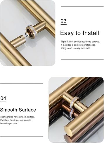 Sliding Barn Door Handle Two-Sided Push Pull Door Handle Bar, Round Bar Bathroom Shower Door Handles, for Interior & Exterior/D/120Cm*80Cm in Saudi Arabia