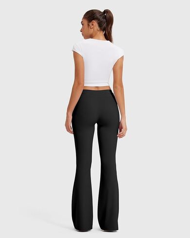 MOOSLOVER Women Flare Yoga Pants Drawstring High Waist Bootcut Leggings Soft Stretch Pilates Lounge Pant(L,Black) in Saudi Arabia
