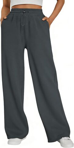 Women's Wide Leg Sweatpants High Waisted Lounge Travel Pants Loose Casual Fall Fashion Outfits with Pockets in Saudi Arabia