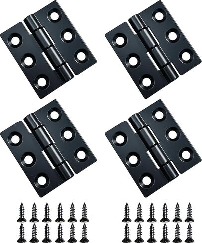 Heavy Duty Door Hinges 2.44x2.17 Inch, 170 LBS Ball Bearing Butt Hinges, Black Zinc Alloy Industrial Grade Hinges for Entry Doors, Barn Doors, Shed, Garage, Commercial Heavy Doors, 4 Pack with Screws in Saudi Arabia