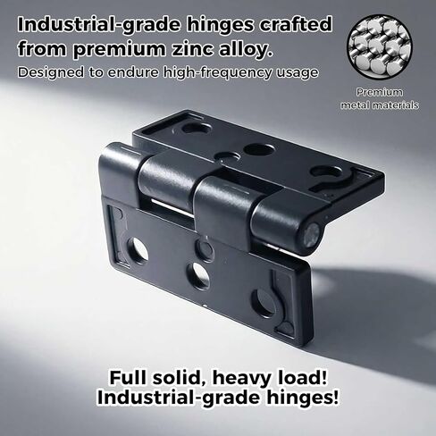 Heavy Duty Door Hinges 2.44x2.17 Inch, 170 LBS Ball Bearing Butt Hinges, Black Zinc Alloy Industrial Grade Hinges for Entry Doors, Barn Doors, Shed, Garage, Commercial Heavy Doors, 4 Pack with Screws in Saudi Arabia